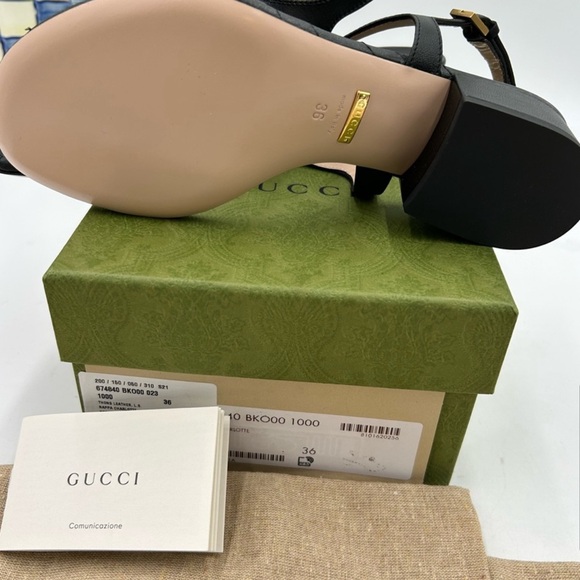 Women’s Gucci double G block heel quilted leather sandals, size 36 made in Italy - Picture 9 of 9